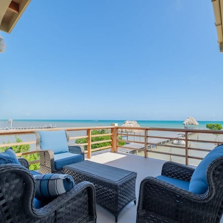 Beachfront terrace with ocean view
