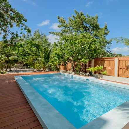 Private pool with tropical garden